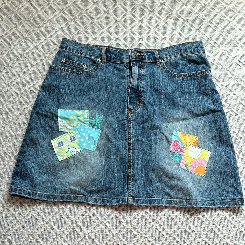 Vintage Lilly Pulitzer Jean Patch Skirt
